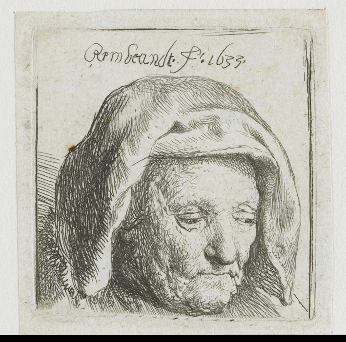  伦勃朗·梵·莱茵 Rembrandt van Rijn——裹头巾的老妇人